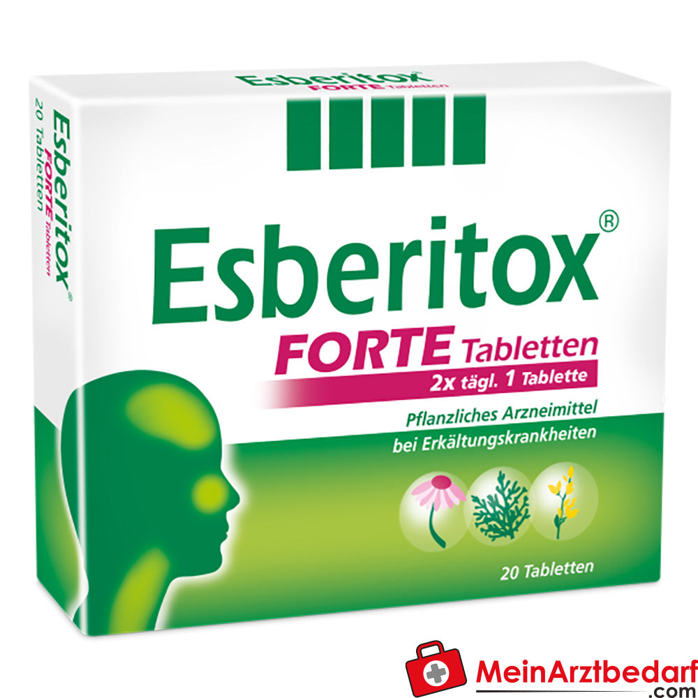Esberitox Forte comprimés 40 pcs - remède à base de plantes contre le rhume, renforcement du système immunitaire, végétalien, goût citron