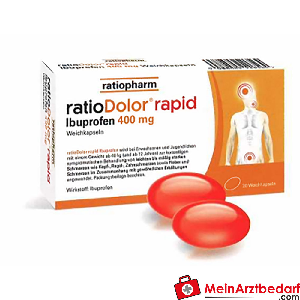 ratiopharm ratioDolor rapid Ibuprofen 400 mg zachte capsules met snelle werking 20 stuks