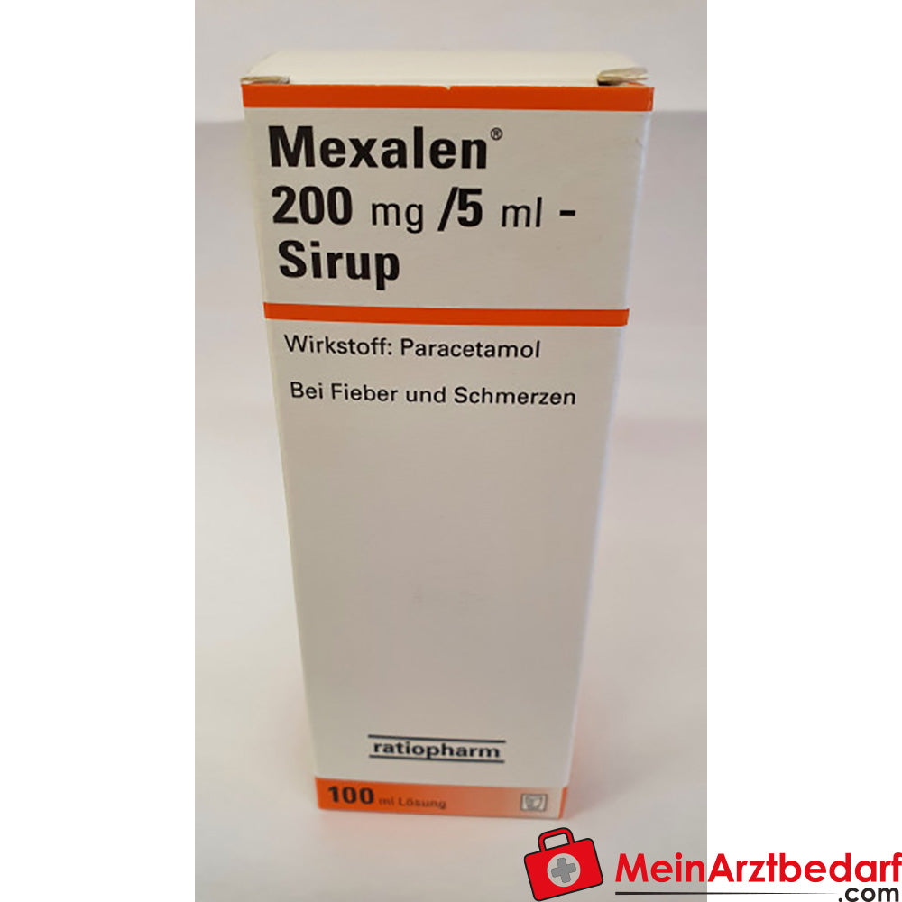 ratiopharm Mexalen Paracetamol Sirup 200 mg/5 ml, 100 ml fiebersenkend und schmerzlindernd