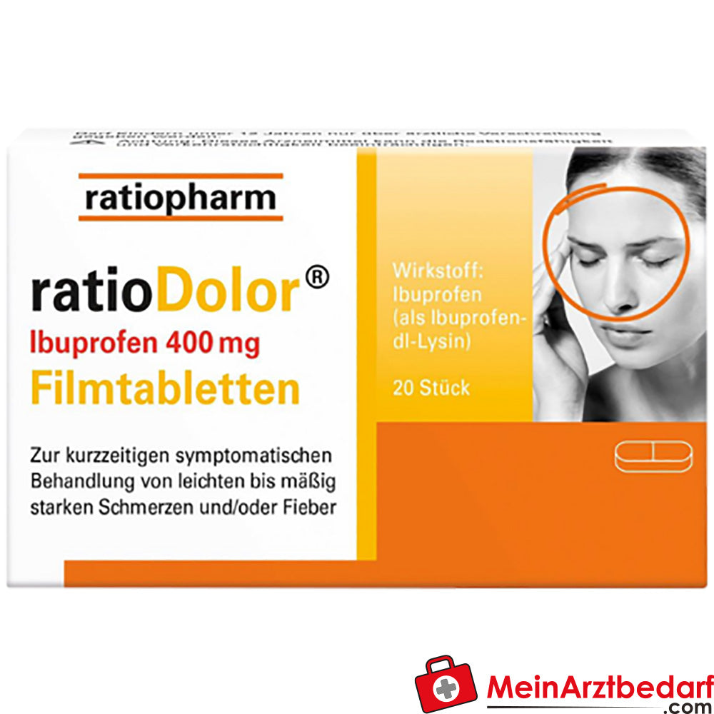 ratiopharm Lysinate d'ibuprofène 400 mg comprimés, 50 pièces