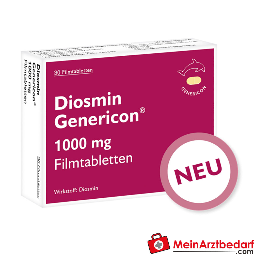 Genericon Diosmin 1000 mg comprimidos recubiertos con película 30 uds - venas/hemorroides