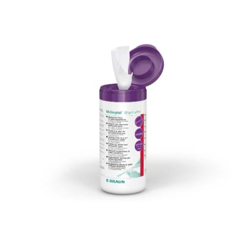 B. Braun Meliseptol Wipes ultra Desinfektionstücher, Spenderdose mit 100 Tüchern.