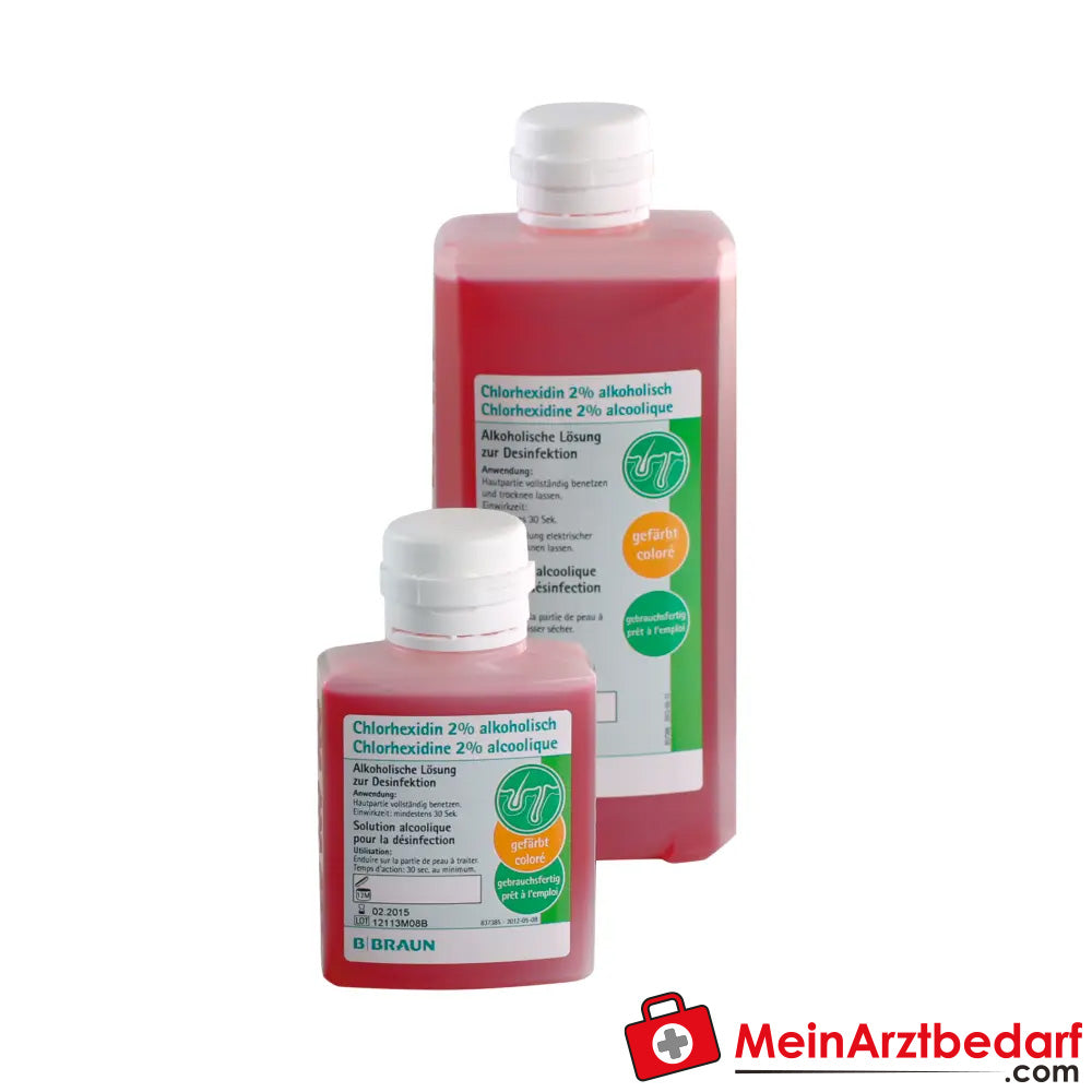 B. Braun Chloorhexidine 2% alcoholoplossing gekleurd, 20 stuks.