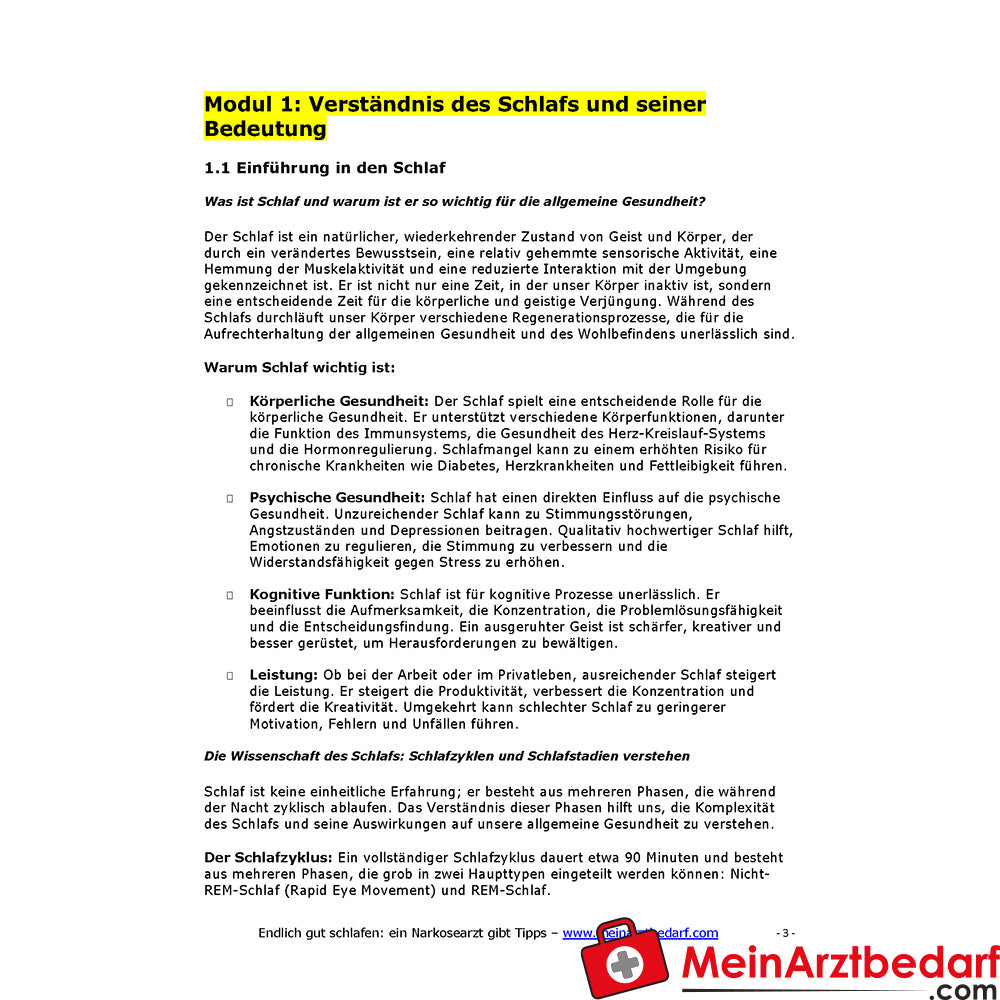 Endlich gut schlafen - ein Narkosearzt gibt Tipps - eBook von Dr. Daniel Pehböck, 64 Seiten.