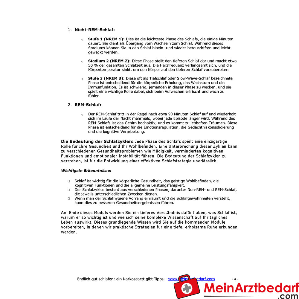 Endlich gut schlafen - ein Narkosearzt gibt Tipps - eBook von Dr. Daniel Pehböck, 64 Seiten.