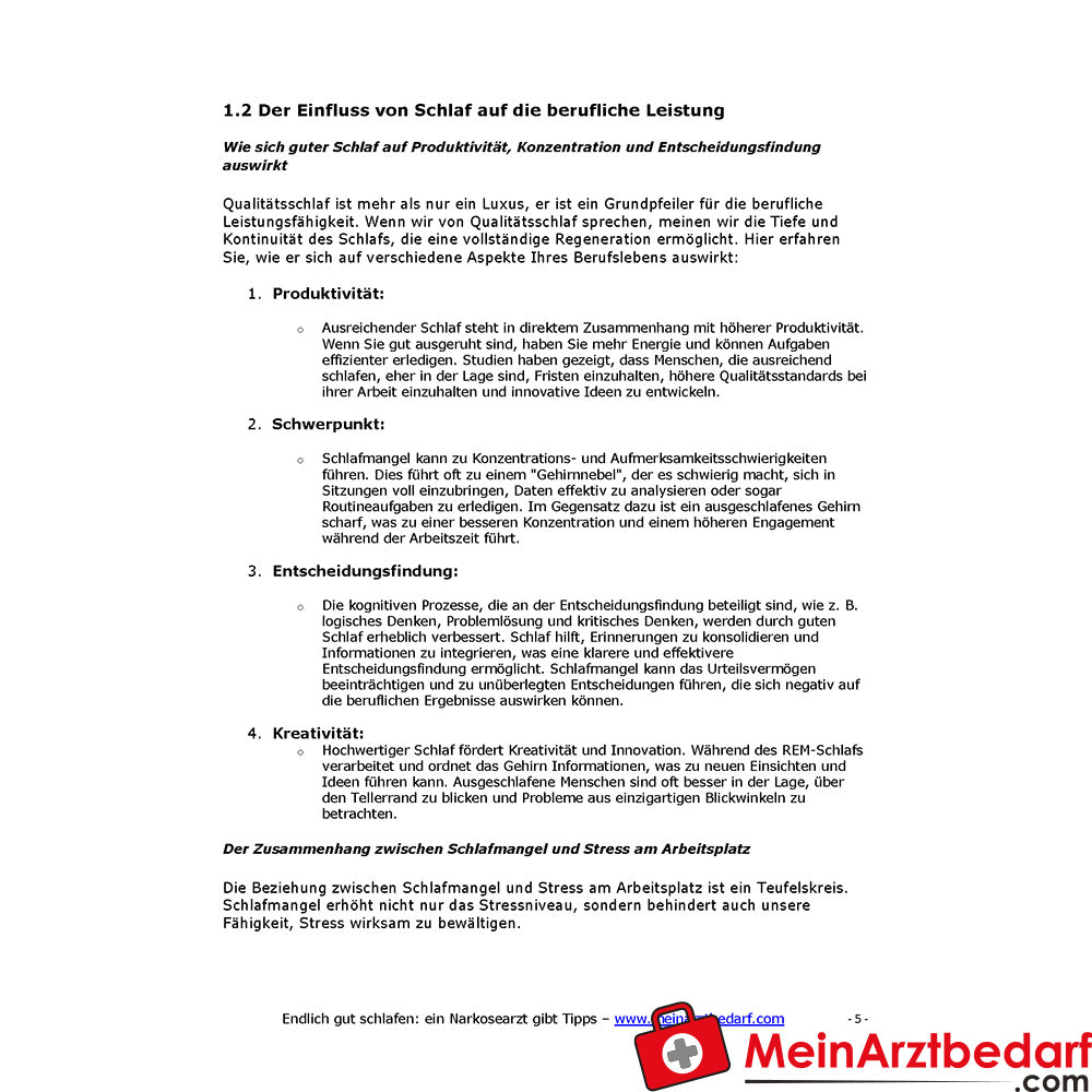 Endlich gut schlafen - ein Narkosearzt gibt Tipps - eBook von Dr. Daniel Pehböck, 64 Seiten.