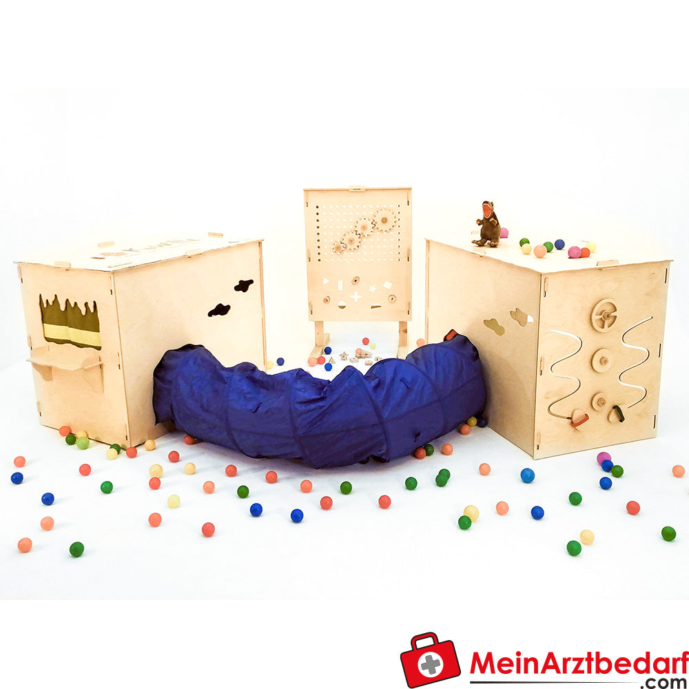 KuWiH Spielhöhle aus Vollholz 119×90×80 cm TÜV-geprüft, modular, werkzeuglos.