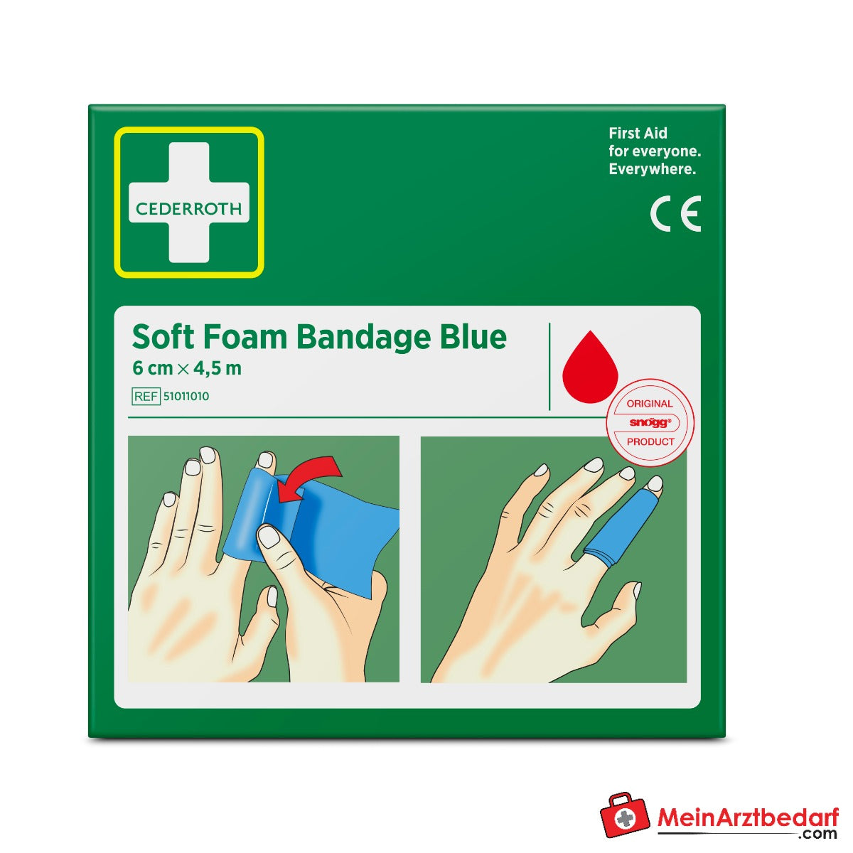 Cederroth Soft Foam Bandage Blue, 6 cm x 4,5 m.