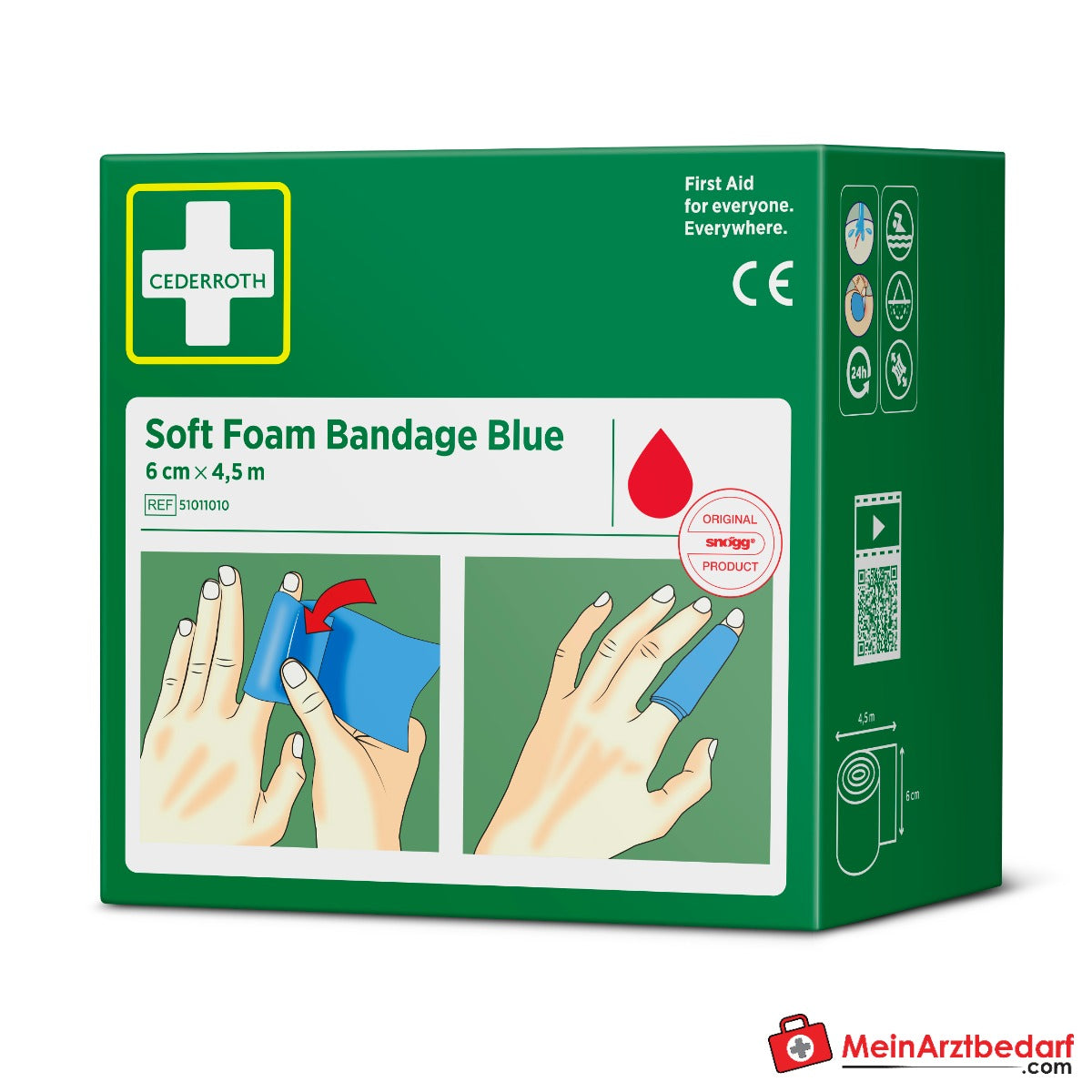 Cederroth Soft Foam Bandage Blue, 6 cm x 4,5 m.