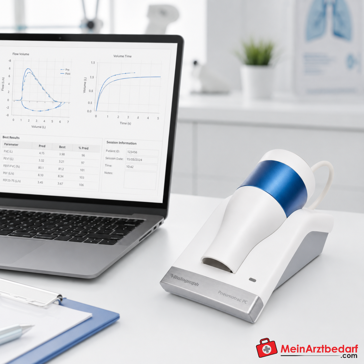 Vitalograph Pneumotrac PC‑Spirometer mit Spirotrac 6 Software