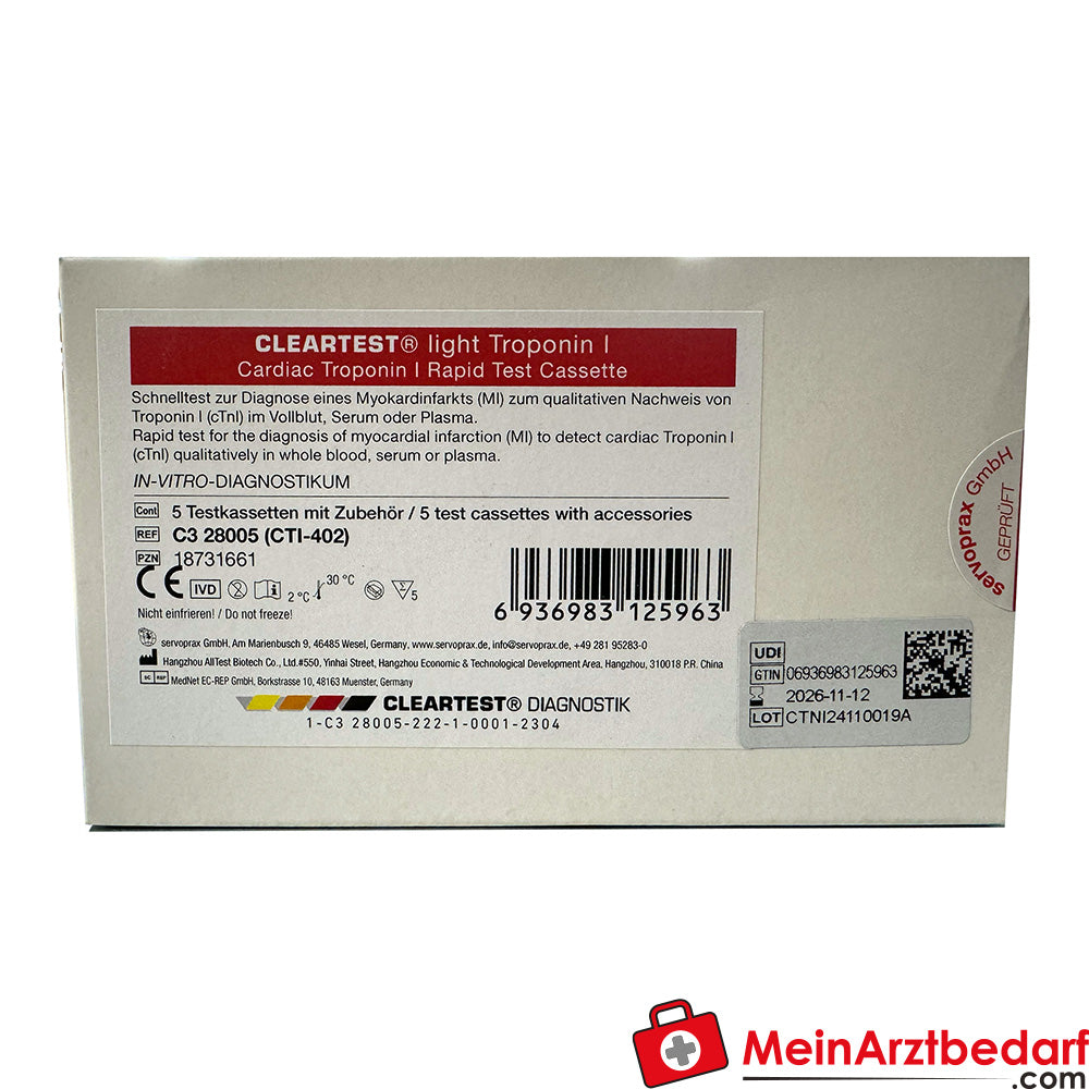 Cleartest light Troponin I.