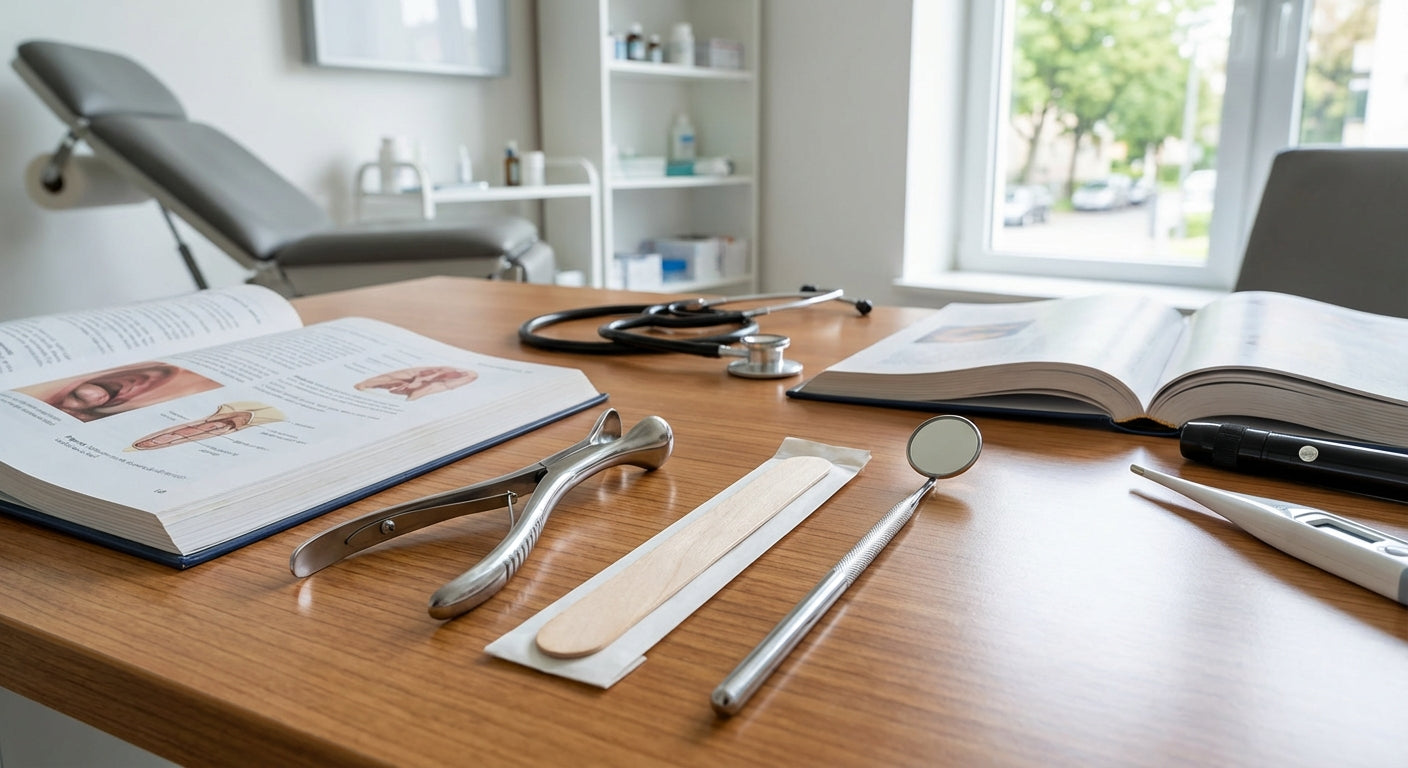 HNO-Instrumente in der Allgemeinpraxis - Nasenspekulum, Zungenspatel und Kehlkopfspiegel