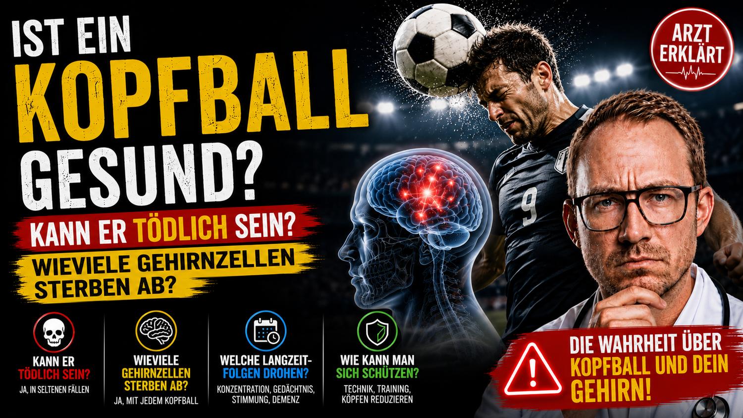 Ist ein Kopfball gesund Wieviele Gehirnzellen sterben ab - Notarzt erklärt