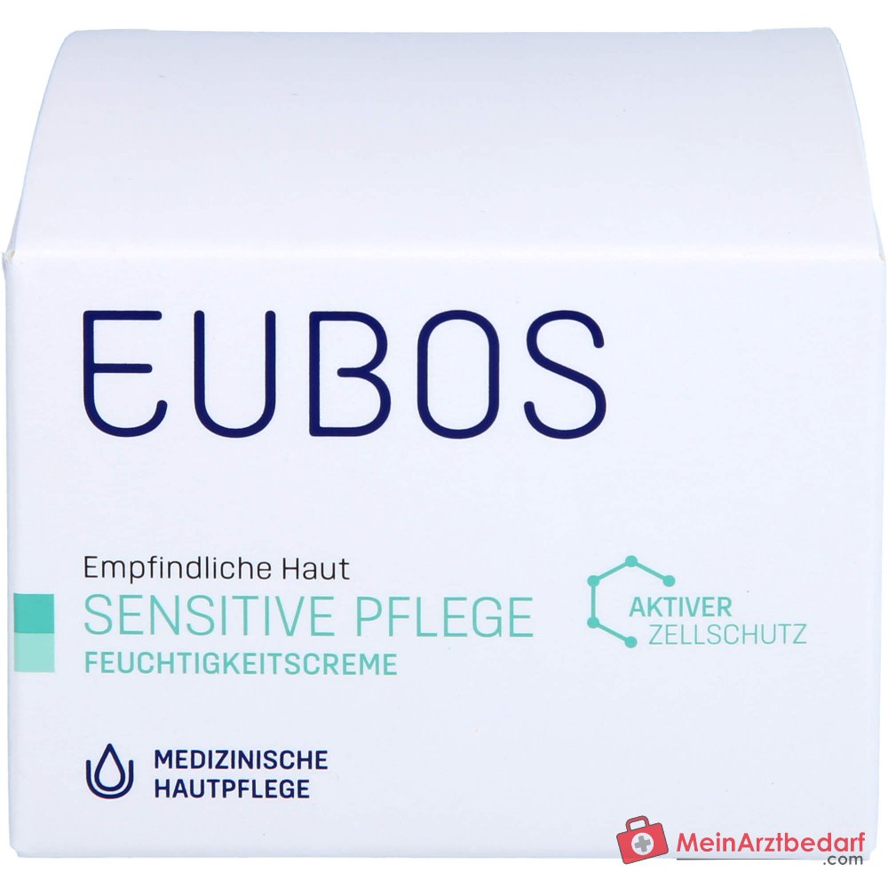Eubos Sensitive Pflege Feuchtigkeitscreme Braunalgenextrakt / Süßholzwurzel / Vitamin E / Panthenol / Macadamiaöl Creme, 50 ml.