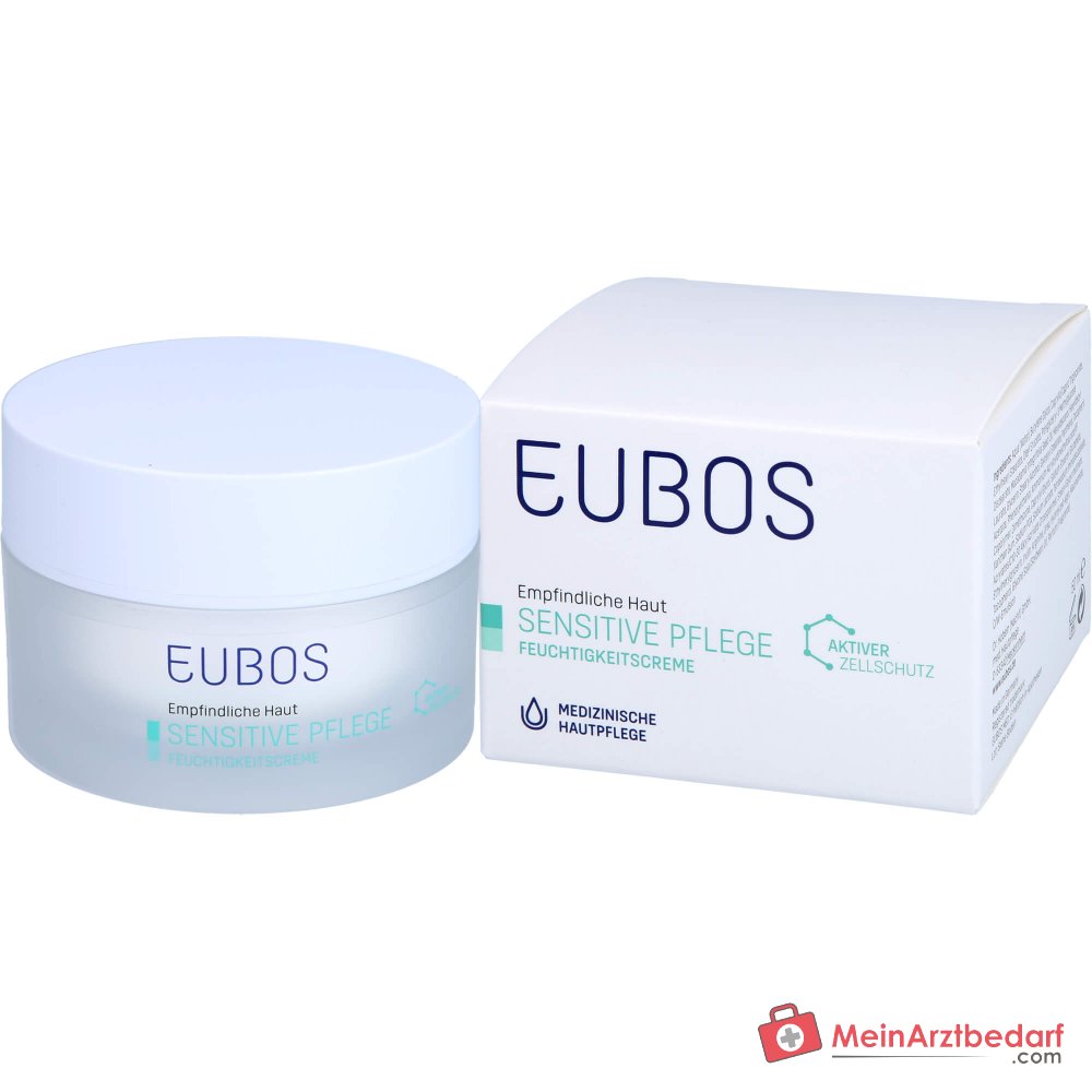 Eubos Sensitive Pflege Feuchtigkeitscreme Braunalgenextrakt / Süßholzwurzel / Vitamin E / Panthenol / Macadamiaöl Creme, 50 ml.