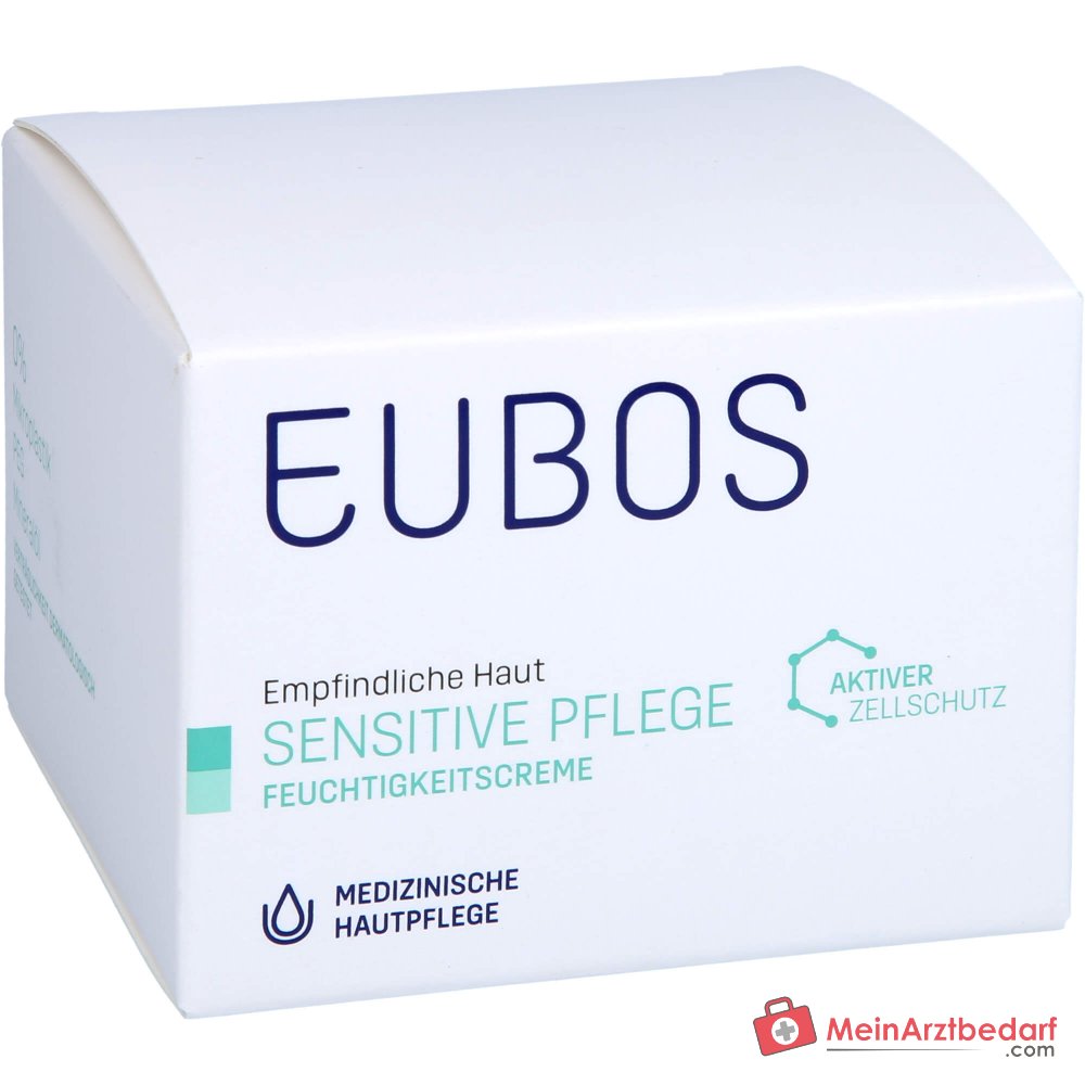 Eubos Sensitive Pflege Feuchtigkeitscreme Braunalgenextrakt / Süßholzwurzel / Vitamin E / Panthenol / Macadamiaöl Creme, 50 ml.