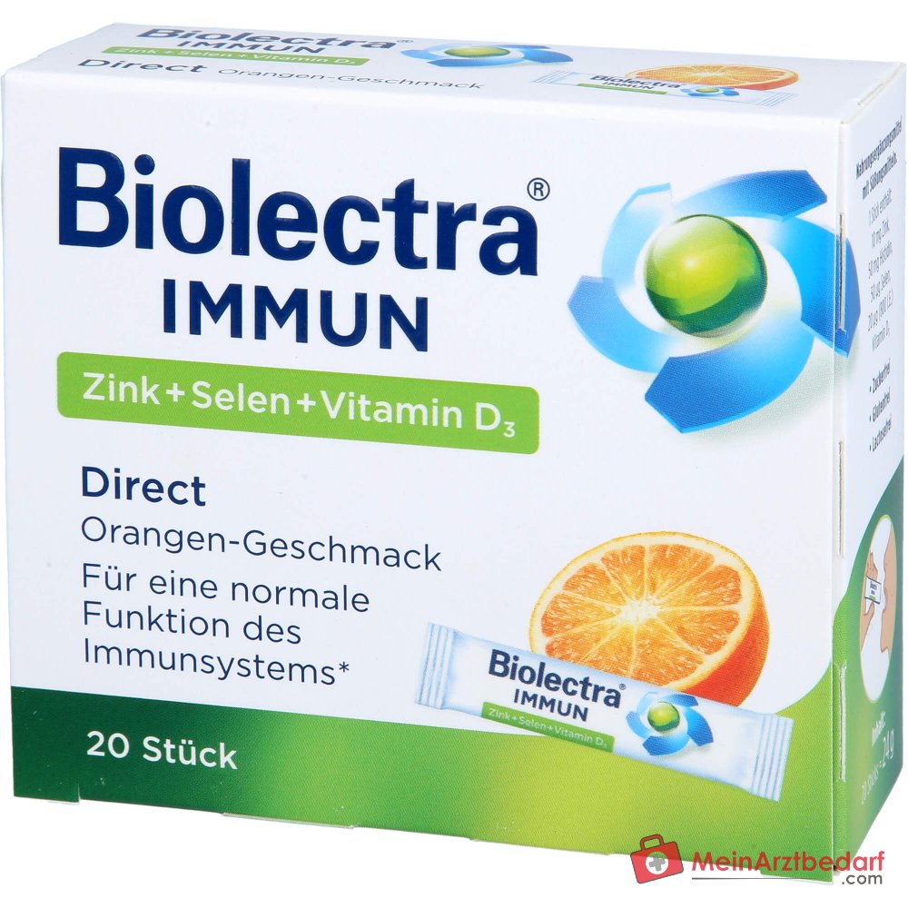 Hermes Arzneimittel Biolectra Immun Direct Zink / Selen / Vitamin D3 / Histidin Micro-Pellets, 20 Sticks.