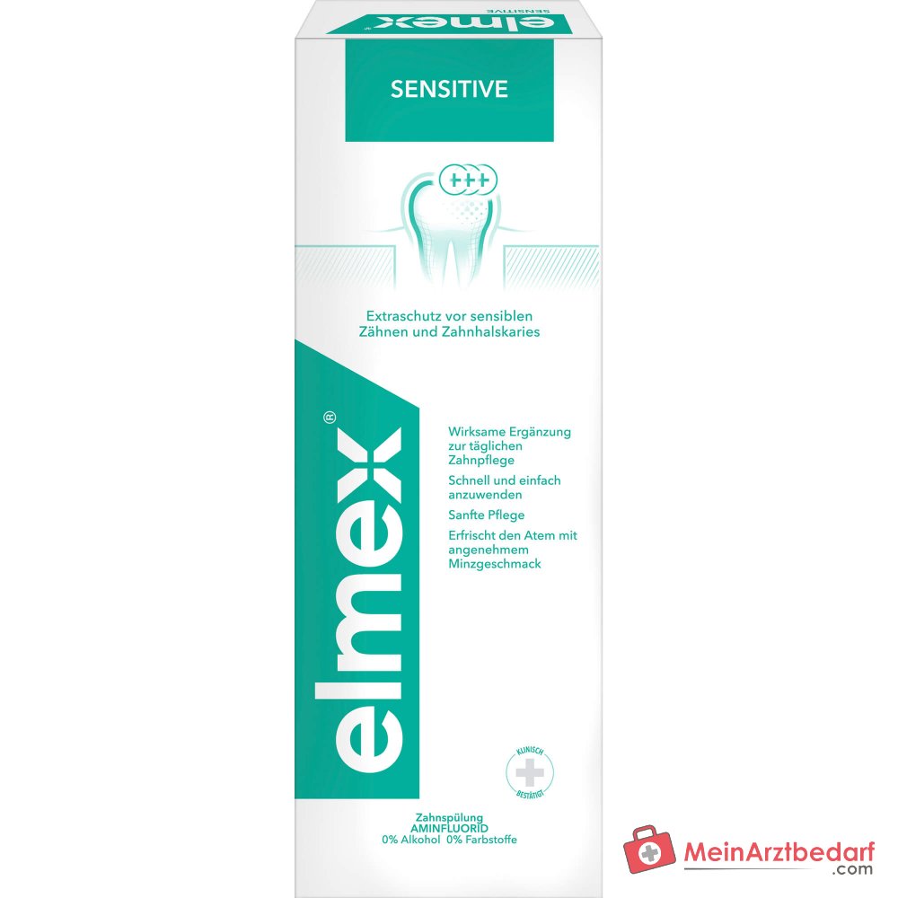 elmex Sensitive Zahnspülung Aminfluorid / Natriumfluorid Mundspülung, 400 ml.