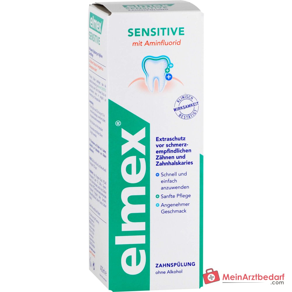elmex Sensitive Zahnspülung Aminfluorid / Natriumfluorid Mundspülung, 400 ml.