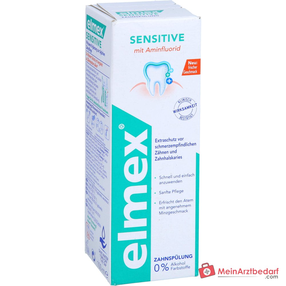 elmex Sensitive Zahnspülung Olaflur / Natriumfluorid Lösung, 100 ml.