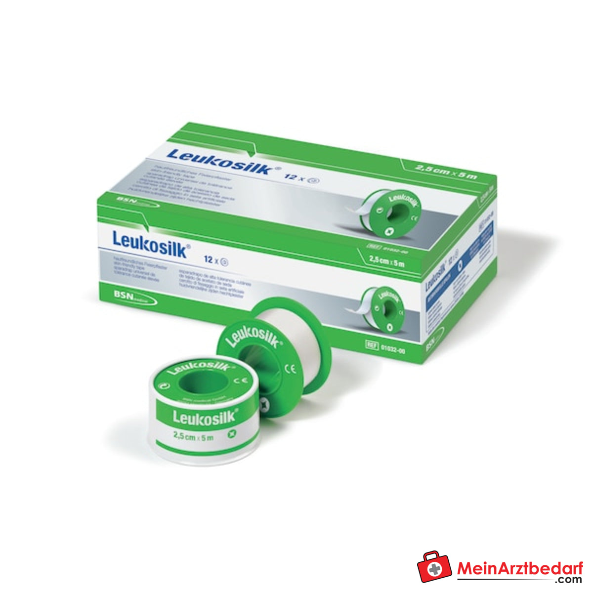 Leukosilk Fixierpflaster 2,5 cm x 5 m, 12 Rollen