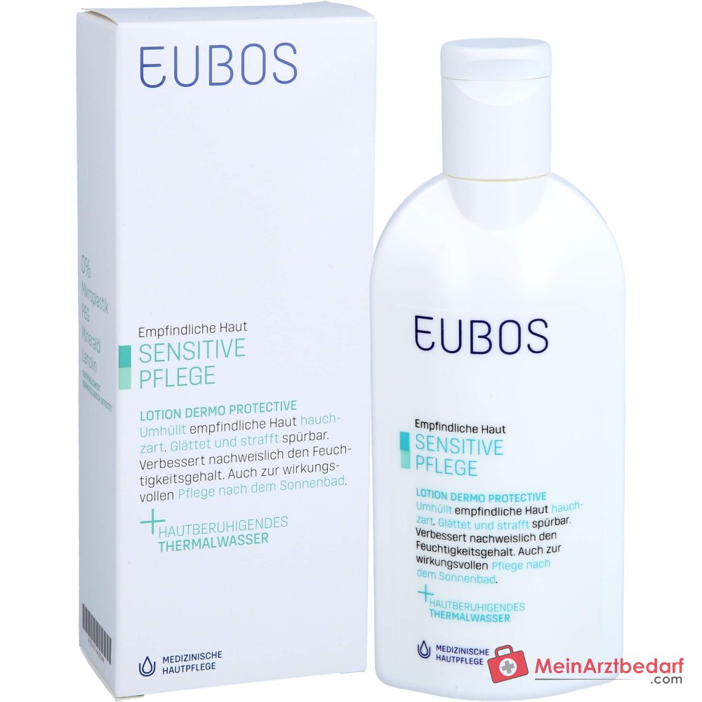 Eubos Sensitive Lotion Dermo-Protectiv Thermalwasser / Macadamiaöl / Avocadoöl / Sheabutter / Allantoin / Vitamin E Lotion, 200 ml.
