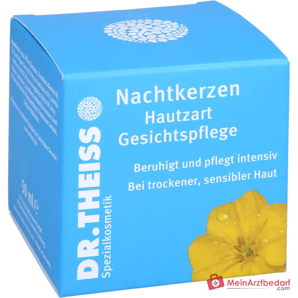 Dr. Theiss Nachtkerzen Hautzart Nachtkerzenöl / Weizenkeimöl / Avocadoöl / Mandelöl / Kamelienöl Gesichtspflege Creme, 50 ml.