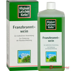 Dr. Theiss Allgäuer Latschenkiefer Franzbranntwein Latschenkiefernöl / Campher / Levomenthol Lösung, 1000 ml.