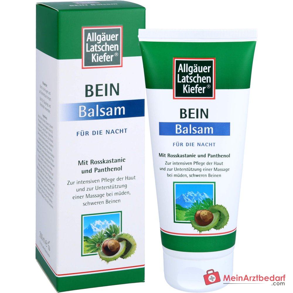 Allgäuer Latschenkiefer Bein Balsam für die Nacht Latschenkiefernöl / Rosskastanie / Panthenol Balsam, 200 ml.