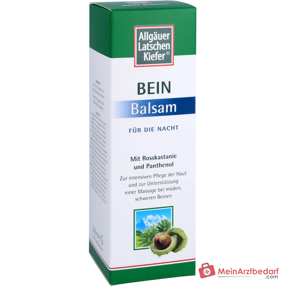 Allgäuer Latschenkiefer Bein Balsam für die Nacht Latschenkiefernöl / Rosskastanie / Panthenol Balsam, 200 ml.