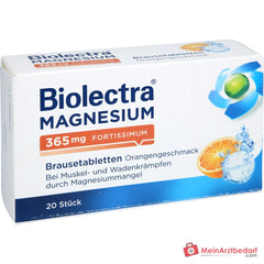 Biolectra Magnesium 365 mg fortissimum Magnesium Brausetabletten Orangengeschmack, 20 St..