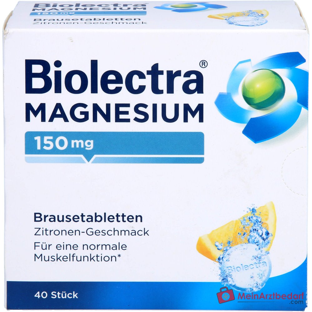 Biolectra Magnesium 150 mg Brausetabletten mit Zitronengeschmack, 40 St..