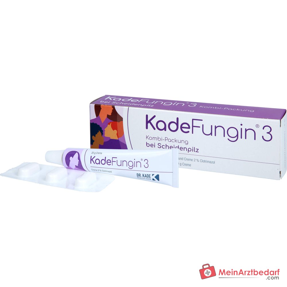 KadeFungin 3 Clotrimazol Vaginaltabletten 200 mg und Creme 2%, Kombipackung.