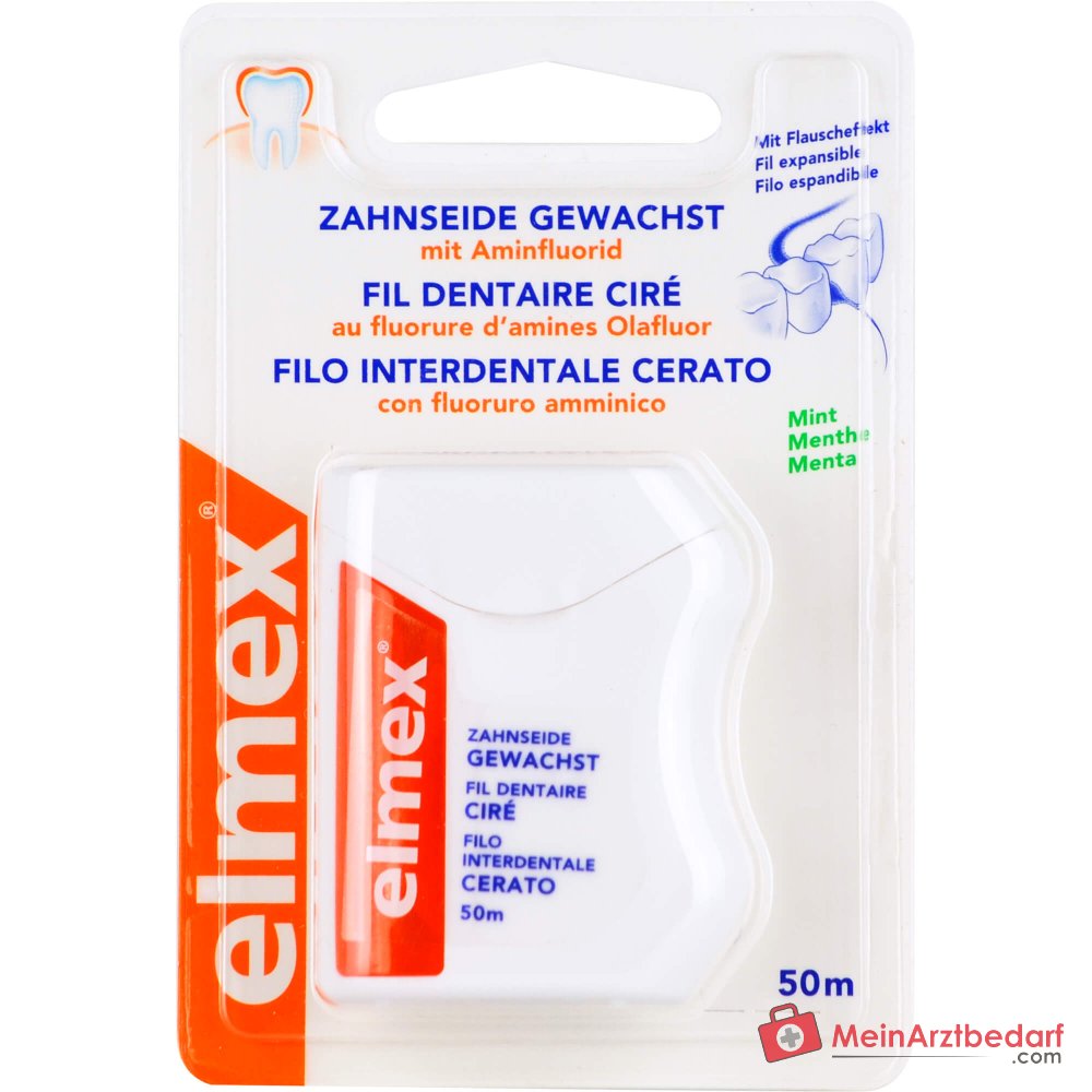 elmex Zahnseide gewachst Aminfluorid Zahnseide, 50 m.