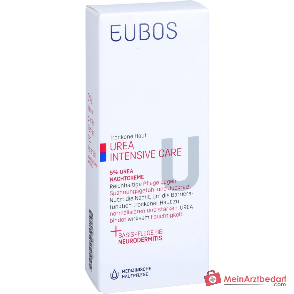 Eubos Trockene Haut Urea 5% Urea / Glycerin / Lactat Nachtcreme, 50 ml.