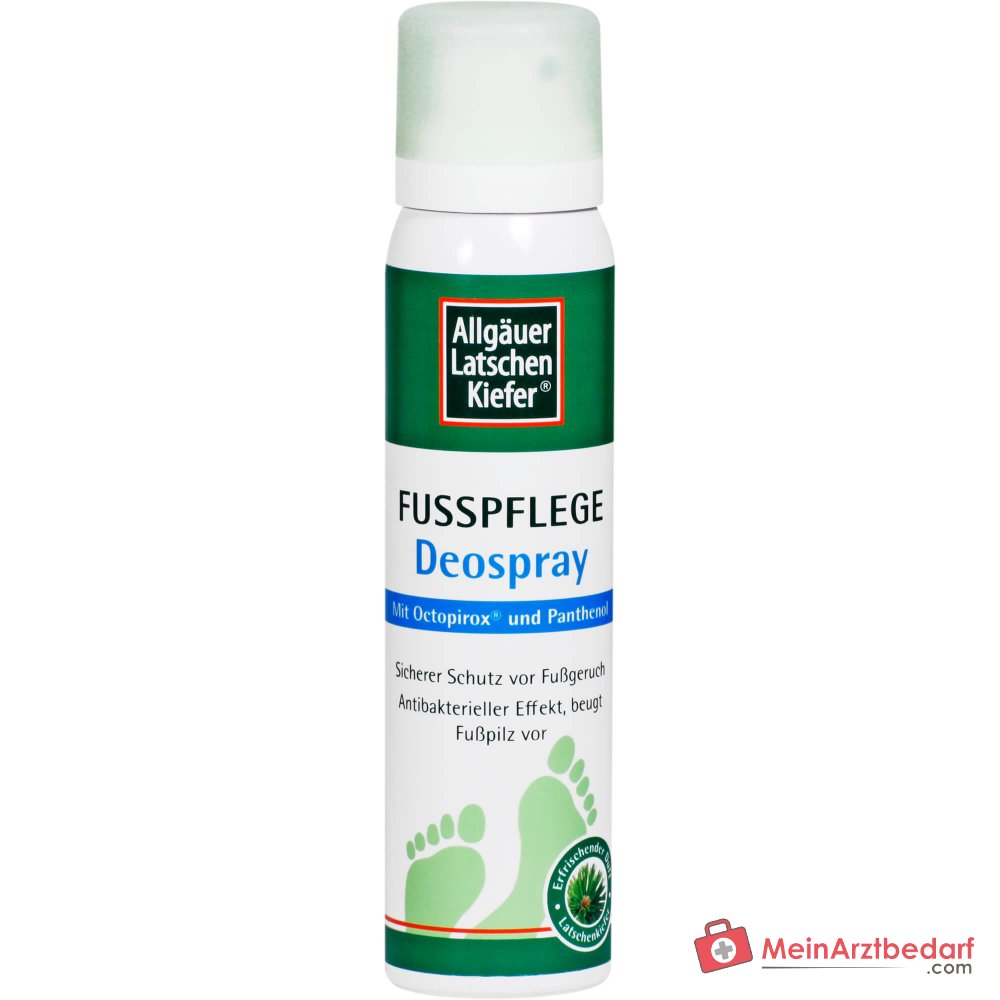 Allgäuer Latschenkiefer Fußpflege Deospray mit Octopirox / Panthenol / Latschenkiefernöl Spray, 100 ml.