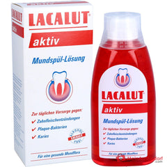 Lacalut Aktiv Olaflur / Chlorhexidin Digluconat / Aluminiumlaktat / Zinksulfat Mundspül-Lösung, 300 ml.