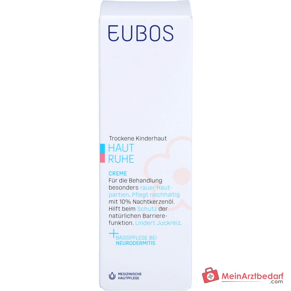 Eubos Kinder Haut Ruhe Nachtkerzenöl / Panthenol / Bisabolol / Allantoin / Johanniskraut-Extrakt Creme, 50 ml.