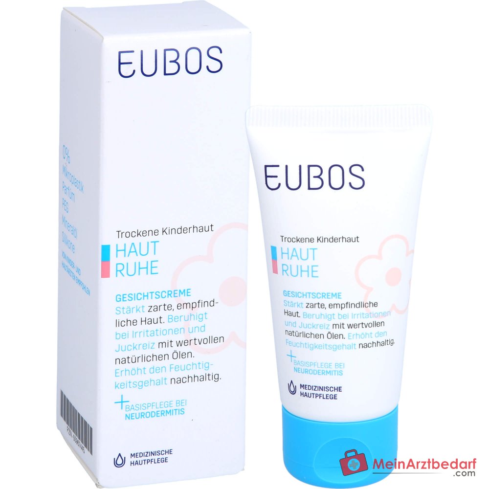 Eubos Haut Ruhe Nachtkerzenöl / Echiumöl / Vitamin E / Panthenol / Cardiospermum halicacabum-Extrakt Gesichtscreme, 30 ml.