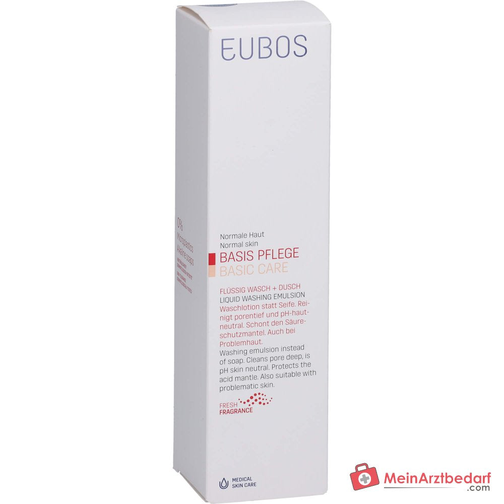 Eubos Basis Cuidado Líquido Lavado + Ducha Rojo con Dosificador, 400 ml