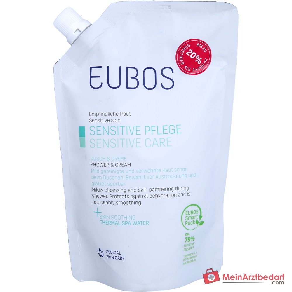 Eubos Sensitive Ducha y Crema Bolsa de Recarga, 400 ml