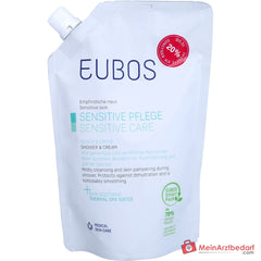 Eubos Sensitive Dusch & Creme Panthenol / Thermalwasser Emulsion Nachfüllbeutel, 400 ml.