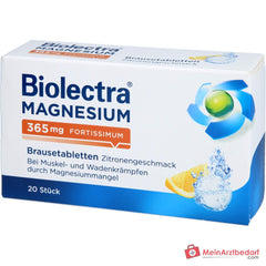 Biolectra Magnesium 365 mg fortissimum Magnesiumcarbonat / Magnesiumoxid Brausetabletten Zitronengeschmack, 20 St..