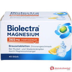 Biolectra Magnesium 365 mg fortissimum Magnesiumcarbonat / Magnesiumoxid Brausetabletten Zitronengeschmack, 40 St..