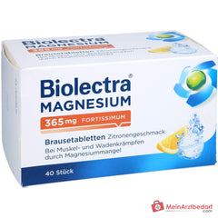 Biolectra Magnesium 365 mg fortissimum Magnesiumcarbonat / Magnesiumoxid Brausetabletten Zitronengeschmack, 40 St..