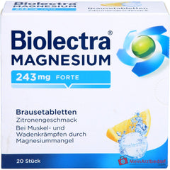 Biolectra Magnesium 243 mg forte Magnesiumoxid Brausetabletten Zitronengeschmack, 20 St..