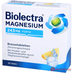 Biolectra Magnesium 243 mg forte Magnesiumoxid Brausetabletten Zitronengeschmack, 20 St..