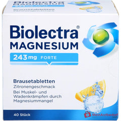 Biolectra Magnesium 243 mg forte Magnesiumoxid Brausetabletten Zitronengeschmack, 40 St..