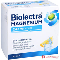 Biolectra Magnesium 243 mg forte Magnesiumoxid Brausetabletten Zitronengeschmack, 40 St..