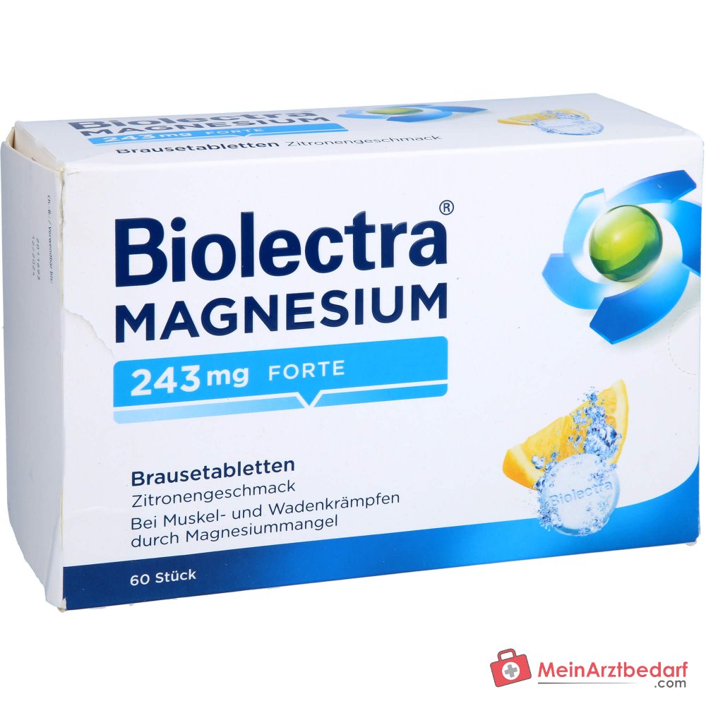 Biolectra Magnesium 243 mg forte Magnesiumoxid Brausetabletten Zitronengeschmack, 60 St..